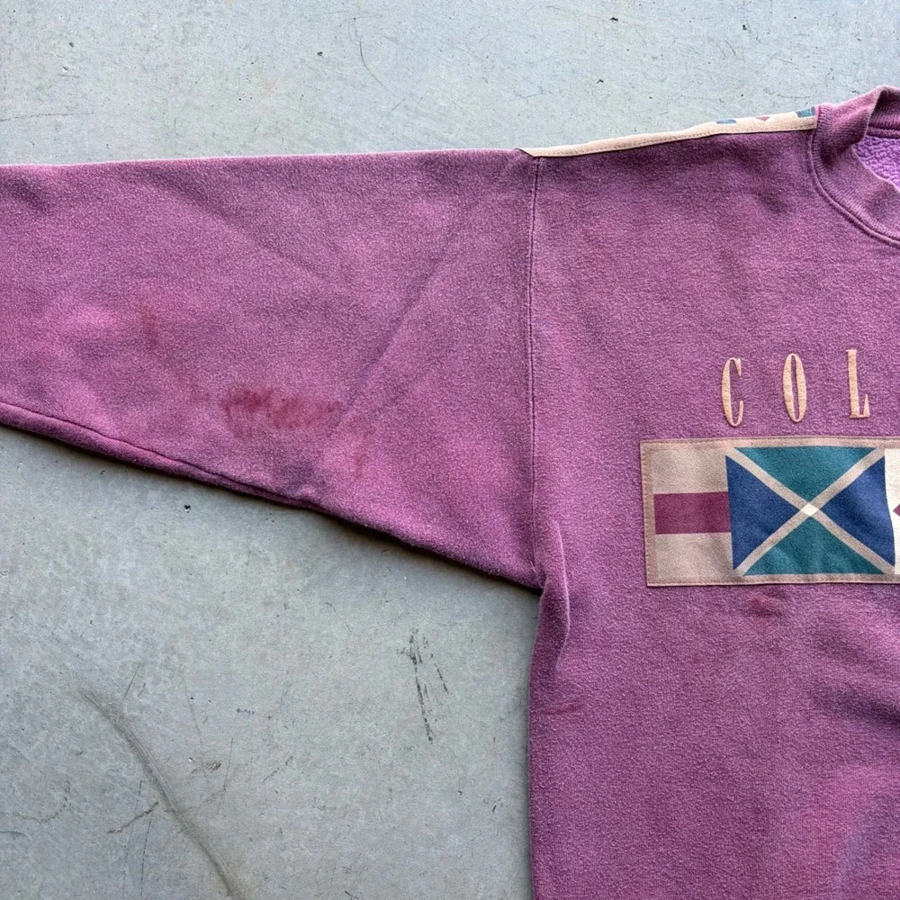 Vintage Colorado Graphic Sweatshirt Mens XL Heavyweight Cotton Plum Geometric